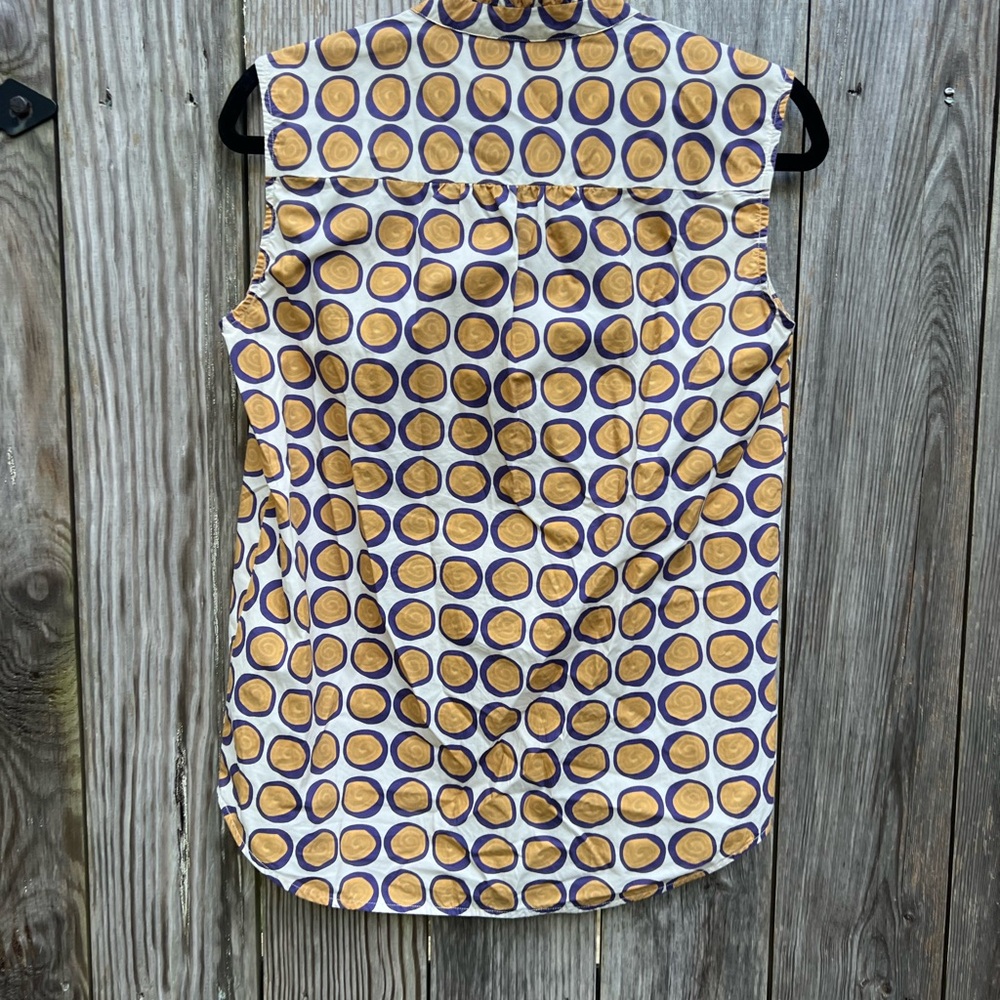 0039 Italy Sleeveless Polka Dot Ruffle Top size XS - Picture 9 of 9
